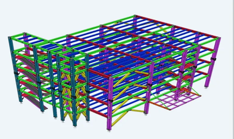 3D structural steel model for the KMK factory project in Bangladesh